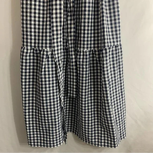 NWT Tommy Hilfiger Navy Gingham Sleeveless Belted Midi Dress, size 10 - Picture 13 of 16